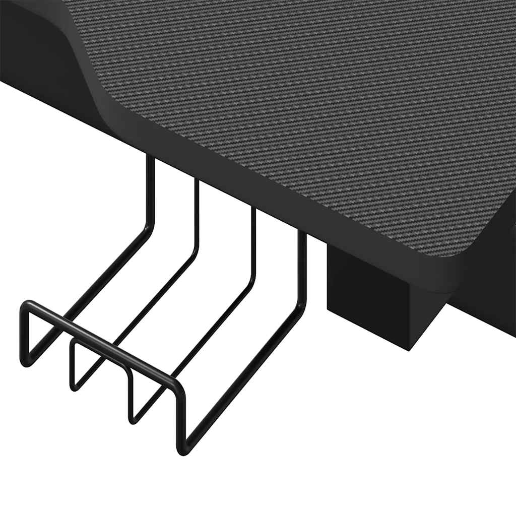 Gaming Desk LED with Z Shape Legs Black 90x60x75 cm