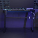 Gaming Desk LED with Z Shape Black 110x60x75 cm