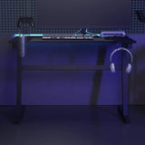 Gaming Desk LED with Z Shape Black 110x60x75 cm
