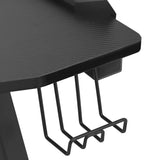 Gaming Desk LED with Y Shape Black 90x60x75 cm - Close-Up Angle