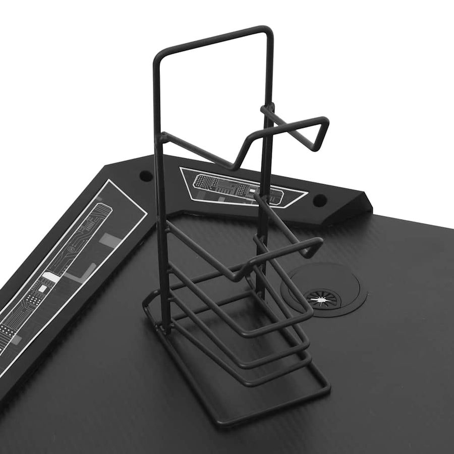 Gaming Desk LED with Y Shape Black 90x60x75 cm