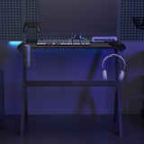 Gaming Desk LED with Y Shape Black 90x60x75 cm