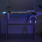 Gaming Desk LED with Y Shape Black 90x60x75 cm