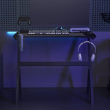 Gaming Desk LED with Y Shape Black 90x60x75 cm