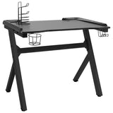Gaming Desk LED with Y Shape Black 110x60x75 cm - Top-Down View