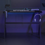 Gaming Desk LED with Y Shape Black 110x60x75 cm