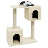 Cat Tree with Sisal Scratching Posts Cream 60 cm - Side View