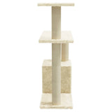 Cat Tree with Sisal Scratching Posts Cream 70 cm - Top-Down View