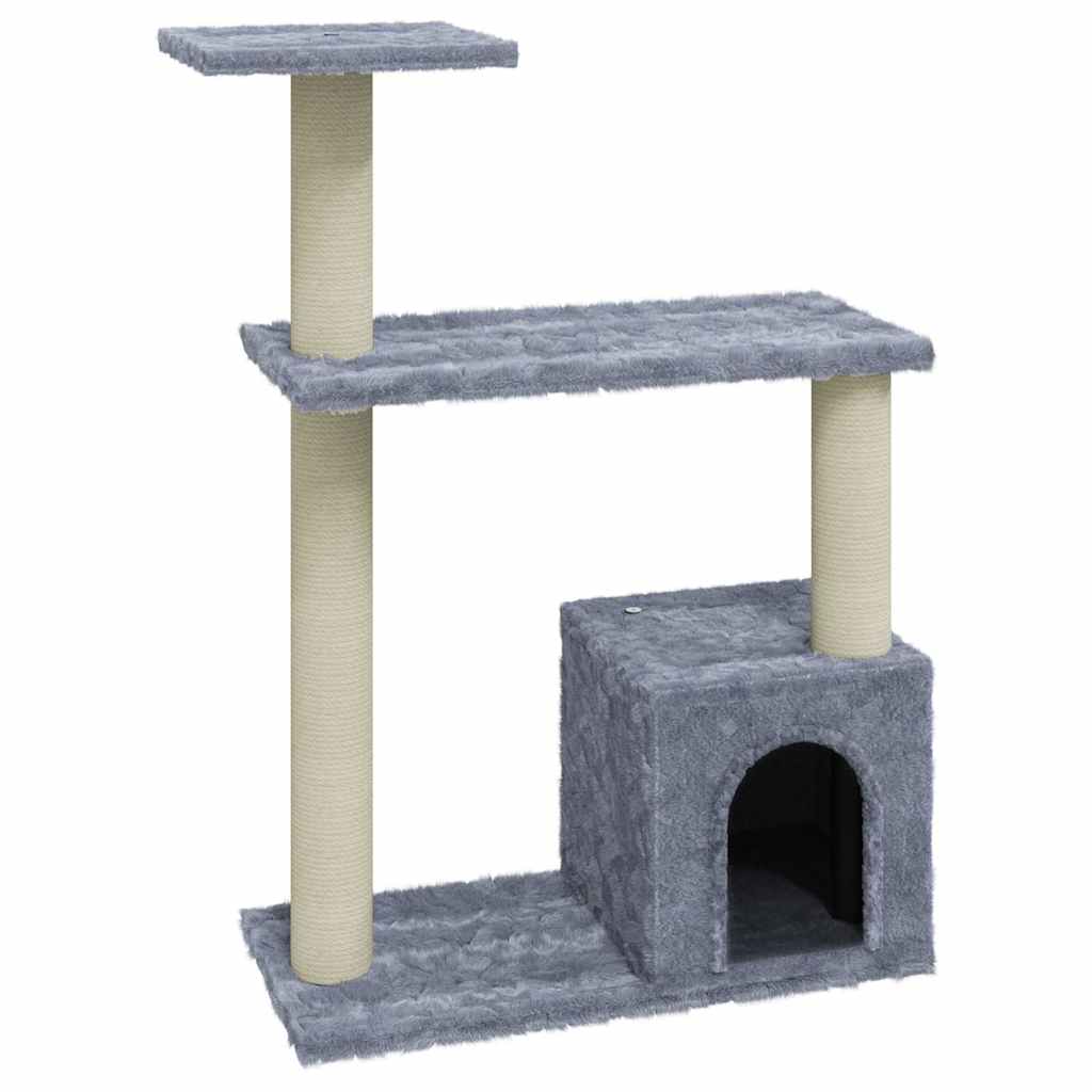 Cat Tree with Sisal Scratching Posts Light Grey 70 cm