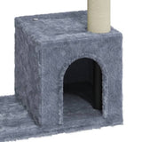 Cat Tree with Sisal Scratching Posts Light Grey 70 cm - 45-Degree Angle