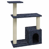 Cat Tree with Sisal Scratching Posts Dark Grey 70 cm - Front View