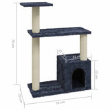 Cat Tree with Sisal Scratching Posts Dark Grey 70 cm - Rear View