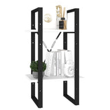 2-Tier Book Cabinet White 40x30x70 cm Engineered Wood - Side View