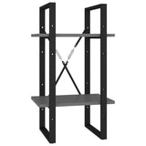 2-Tier Book Cabinet Grey 40x30x70 cm Engineered Wood