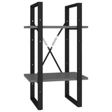 2-Tier Book Cabinet Grey 40x30x70 cm Engineered Wood - Front View