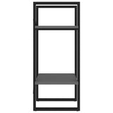 2-Tier Book Cabinet Grey 40x30x70 cm Engineered Wood - Rear View