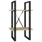 2-Tier Book Cabinet Sonoma Oak 40x30x70 cm Engineered Wood - Front View