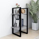 2-Tier Book Cabinet Concrete Grey 40x30x70 cm Engineered Wood - Side View