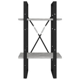 2-Tier Book Cabinet Concrete Grey 40x30x70 cm Engineered Wood - 45-Degree Angle