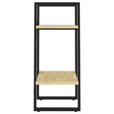 2-Tier Book Cabinet 40x30x70 cm Solid Pine Wood - Rear View