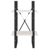 2-Tier Book Cabinet White 40x30x70 cm Solid Pine Wood - 45-Degree Angle