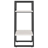 2-Tier Book Cabinet White 40x30x70 cm Solid Pine Wood - Rear View