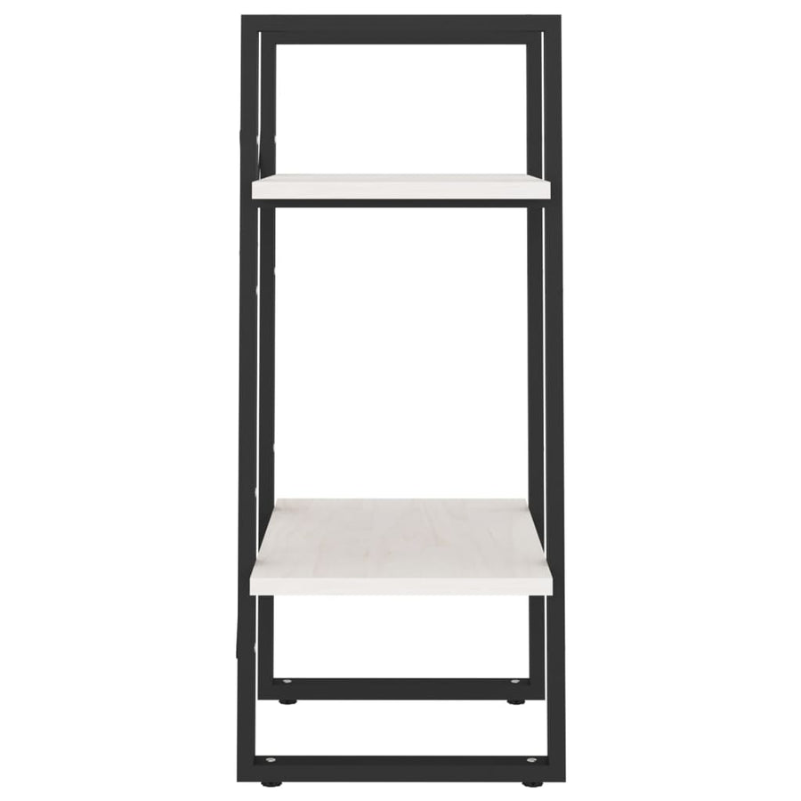 2-Tier Book Cabinet White 40x30x70 cm Solid Pine Wood