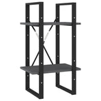 2-Tier Book Cabinet Grey 40x30x70 cm Solid Pine Wood