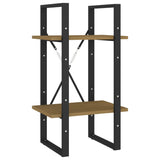 2-Tier Book Cabinet 40x30x70 cm Solid Pine Wood - Front View