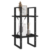 2-Tier Book Cabinet Black 40x30x70 cm Solid Pine Wood - Top-Down View