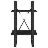 2-Tier Book Cabinet Black 40x30x70 cm Solid Pine Wood - 45-Degree Angle