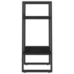 2-Tier Book Cabinet Black 40x30x70 cm Solid Pine Wood