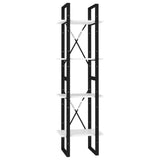 4-Tier Book Cabinet White 40x30x140 cm Engineered Wood