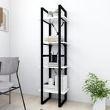 4-Tier Book Cabinet White 40x30x140 cm Engineered Wood - Side View