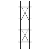 4-Tier Book Cabinet White 40x30x140 cm Engineered Wood - 45-Degree Angle