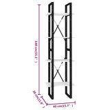 4-Tier Book Cabinet White 40x30x140 cm Engineered Wood - Close-Up Angle