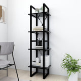 4-Tier Book Cabinet Black 40x30x140 cm Engineered Wood - Side View