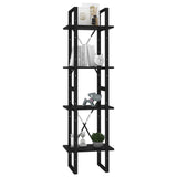 4-Tier Book Cabinet Black 40x30x140 cm Engineered Wood - Top-Down View