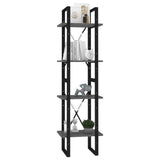 4-Tier Book Cabinet Grey 40x30x140 cm Engineered Wood - Top-Down View