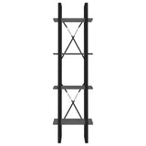 4-Tier Book Cabinet Grey 40x30x140 cm Engineered Wood
