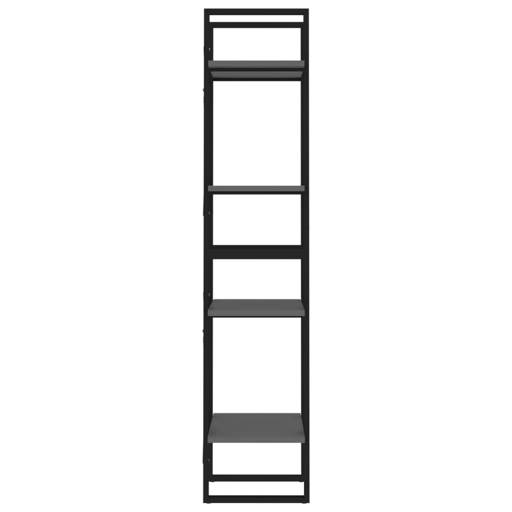 4-Tier Book Cabinet Grey 40x30x140 cm Engineered Wood