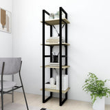 4-Tier Book Cabinet Sonoma Oak 40x30x140 cm Engineered Wood - Side View