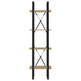 4-Tier Book Cabinet Sonoma Oak 40x30x140 cm Engineered Wood - 45-Degree Angle