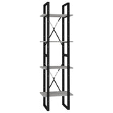 4-Tier Book Cabinet Concrete Grey 40x30x140 cm Engineered Wood