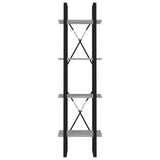 4-Tier Book Cabinet Concrete Grey 40x30x140 cm Engineered Wood