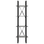 4-Tier Book Cabinet Concrete Grey 40x30x140 cm Engineered Wood
