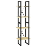 4-Tier Book Cabinet 40x30x140 cm Solid Pine Wood - Front View