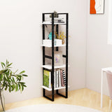 4-Tier Book Cabinet White 40x30x140 cm Solid Pine Wood - Side View