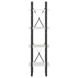 4-Tier Book Cabinet White 40x30x140 cm Solid Pine Wood - 45-Degree Angle