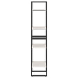4-Tier Book Cabinet White 40x30x140 cm Solid Pine Wood - Rear View